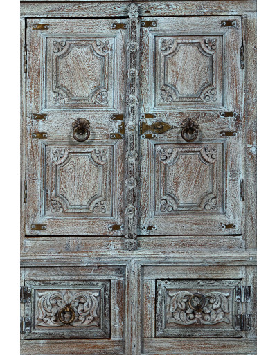Skriňa z teakového dreva, ručné rezby, 70x40x109cm