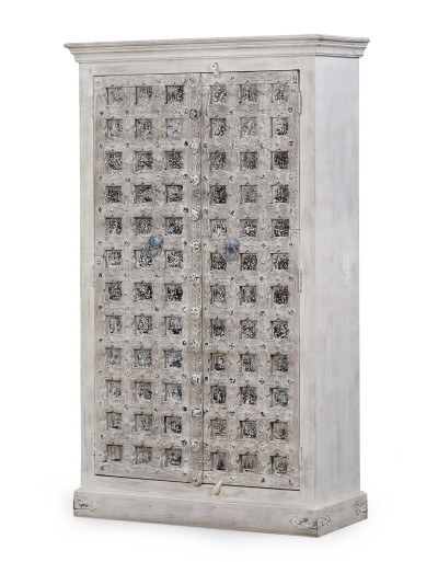 Skriňa z mangového dreva, starožitné dvere, 103x43x174cm