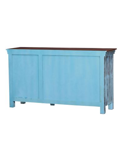 Komoda s vyrezávanými dvierkami, z mangového dreva, 163x46x91cm