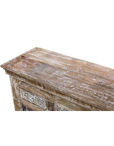 Komoda s vyrezávanými dvierkami, z recyklovaného dreva, 165x44x101cm