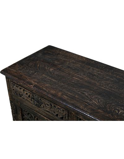 Komoda s vyrezávanými dvierkami, z mangového dreva, 168x51x90cm
