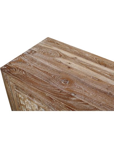 Komoda s vyrezávanými dvierkami, z teakového dreva, 92x45x90cm