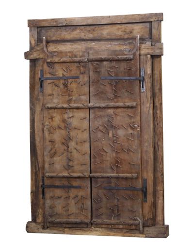 Starožitné dvere s rámom z Gujaratu, tíkové drevo, 167x20x264cm