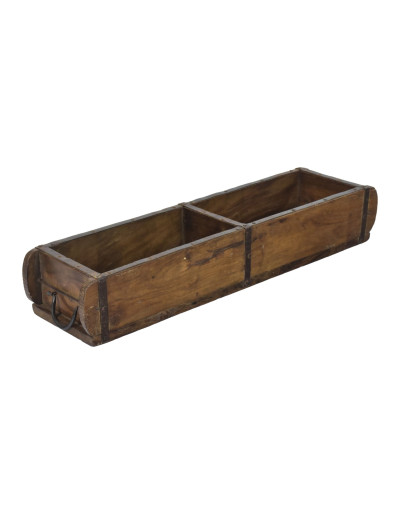 Hrantík pod kvetináč z teakového dreva, pôvodne forma na tehly, 60x15x9cm