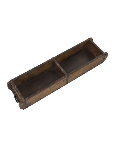 Hrantík pod kvetináč z teakového dreva, pôvodne forma na tehly, 60x15x9cm