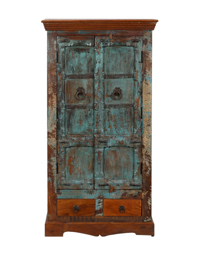 Skriňa z mangového dreva, staré teakové dvere, 78x45x147cm