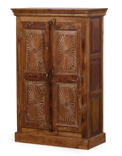 Skriňa z mangového dreva, starožitné dvere, 88x43x137cm