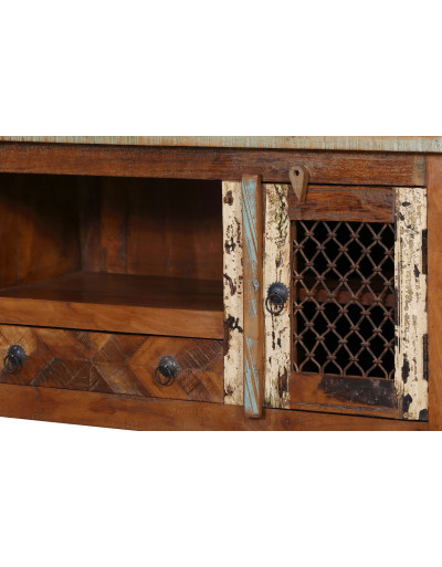 Komoda pod TV z recyklovaného dreva, "GOA" štýl, 123x45x60cm, 137x40x55cm