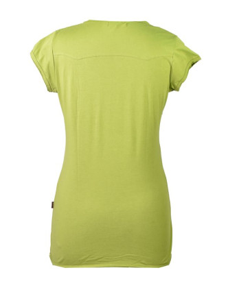Zelené tričko s krátkym rukávom a čiernym potlačou "Tree" dizajn