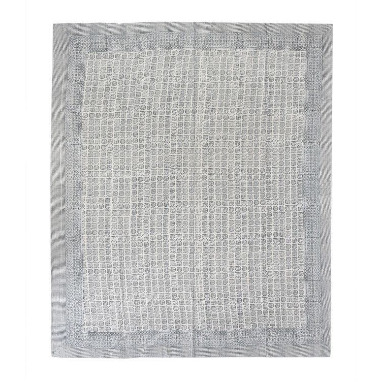 Prikrývka na posteľ, dvojitá, prešívaná, ručná tlač, 224x254cm