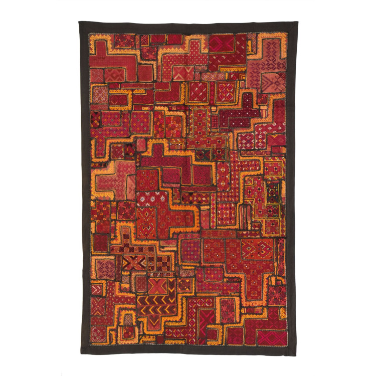 Unikátna tapiséria z Rajastanu, farebná, ručné vyšívanie, 100x146cm