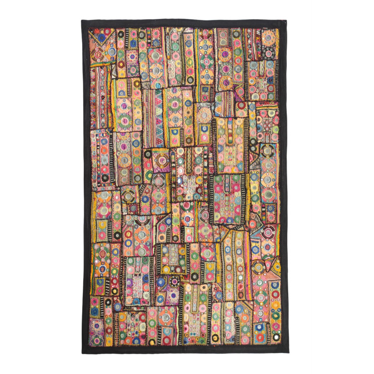 Unikátna tapiséria z Rajastanu, farebná, ručné vyšívanie, 93x140cm