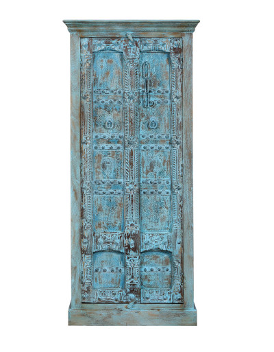 Skriňa z mangového dreva, staré teakové dvere, 85x41x188cm