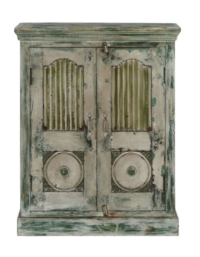 Skriňa z mangového dreva, staré teakové dvere, 84x34x106cm