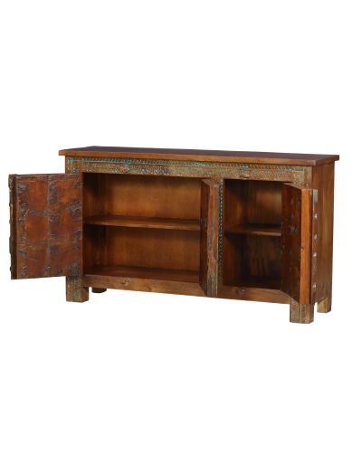 Komoda z mangového dreva, ručné rezby, 158x45x91cm