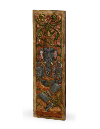 Vyrezávaný panel Ganéš, 29x4x92cm