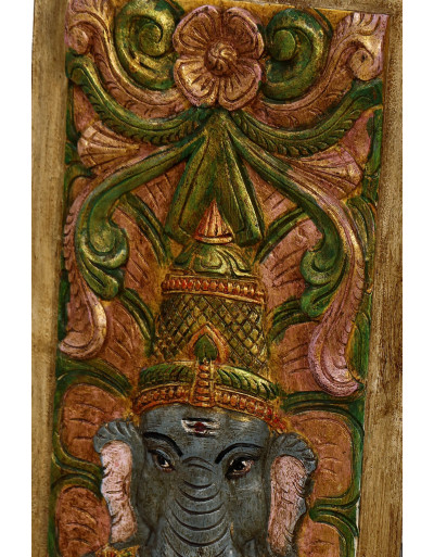 Vyrezávaný panel Ganéš, 29x4x92cm