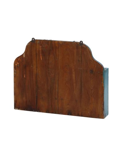 Staré zrkadlo s poličkou z teakového dreva, 59x8x46cm