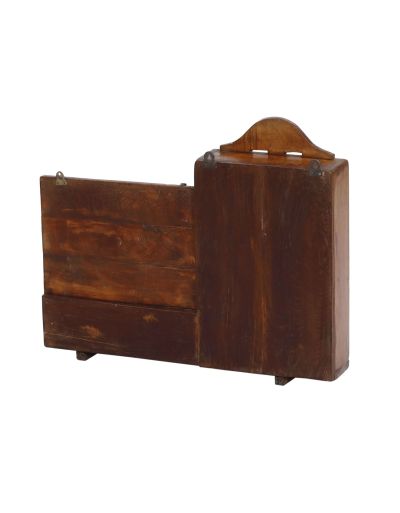 Staré zrkadlo s poličkou z teakového dreva, 47x16x48cm