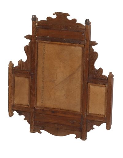 Staré zrkadlo s poličkou z teakového dreva, 50x8x55cm