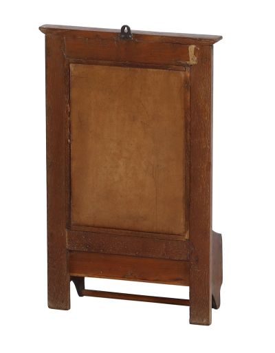 Staré zrkadlo s poličkou z teakového dreva, 33x12x51cm