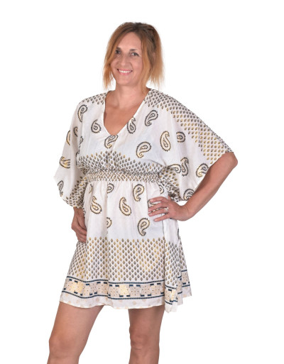 Krátky kaftan s gumou v páse
