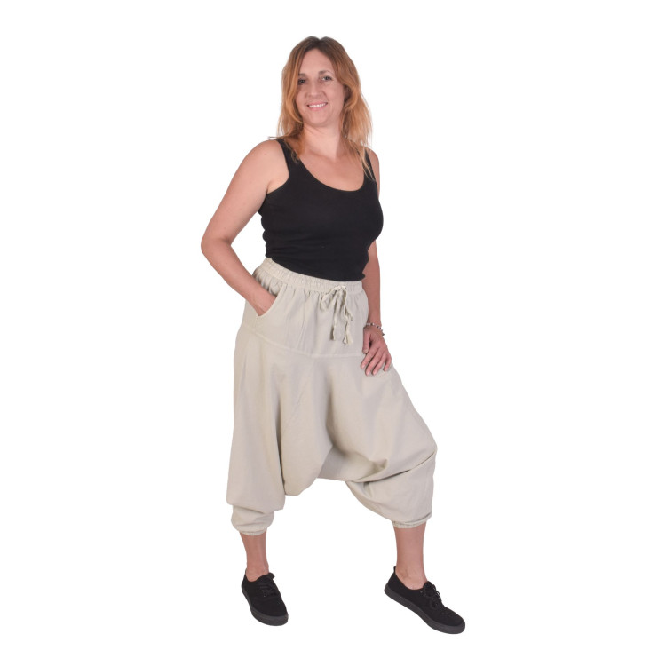 Turecké svetlo šedé nohavice, unisex, vrecká, šnúrka a guma v páse