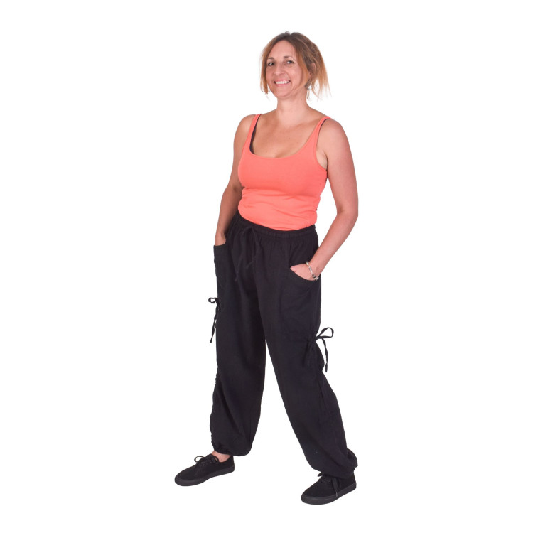 Skracovacie pohodlné unisex nohavice, čierne