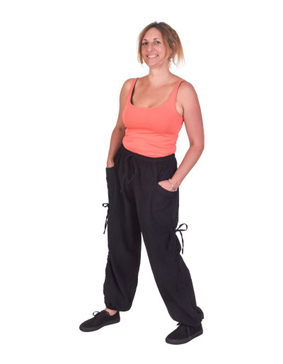 Skracovacie pohodlné unisex nohavice, čierne