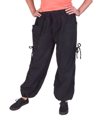 Skracovacie pohodlné unisex nohavice, čierne
