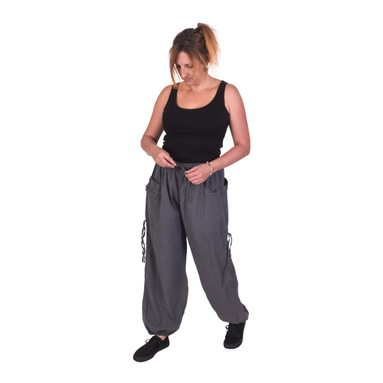 Skracovacie pohodlné unisex nohavice, šedé
