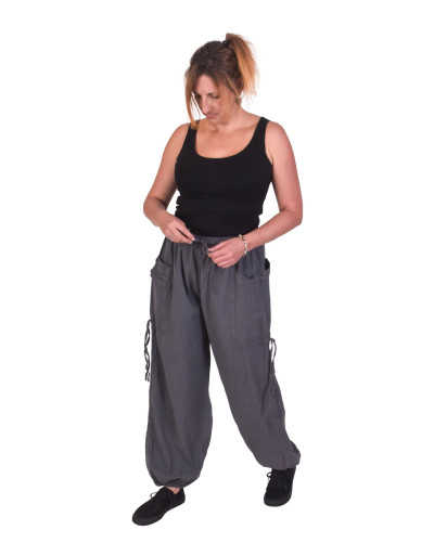 Skracovacie pohodlné unisex nohavice, šedé
