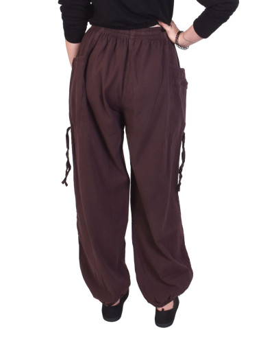Skracovacie pohodlné unisex nohavice, hnedé