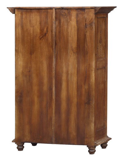 Presklená skrinka z teakového dreva, 116x49x163cm