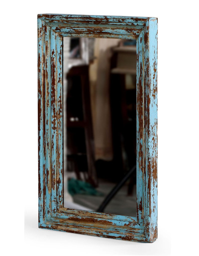 Zrkadlo v ráme z teakového dreva, 33x5x54cm