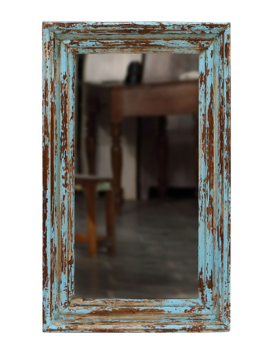 Zrkadlo v ráme z teakového dreva, 33x5x54cm