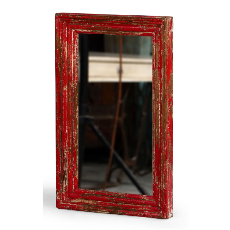Zrkadlo v ráme z teakového dreva, 33x5x54cm