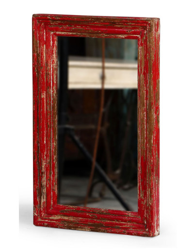Zrkadlo v ráme z teakového dreva, 33x5x54cm