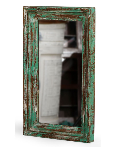 Zrkadlo v ráme z teakového dreva, 33x5x54cm