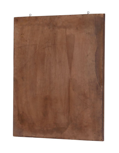 Krišna s flautou, starý obraz v teakovom ráme, 56x67cm