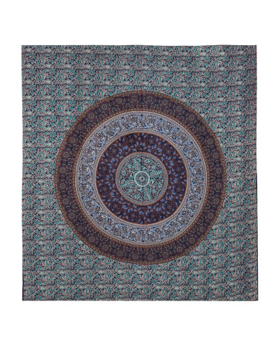 Prikrývka na posteľ, pestrofarebná kvetinová mandala, 230x202cm