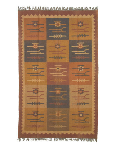Ručne tkaný koberec z vlny a juty, 154x246cm