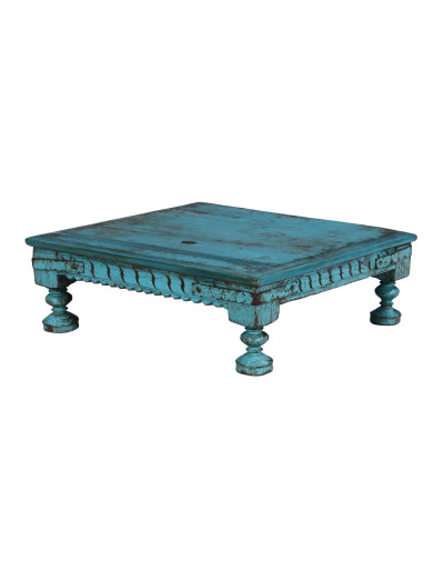 Starý čajový stolík z teakového dreva, 60x60x20cm