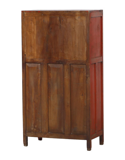 Presklená skriňa z teakového dreva, 69x39x130cm