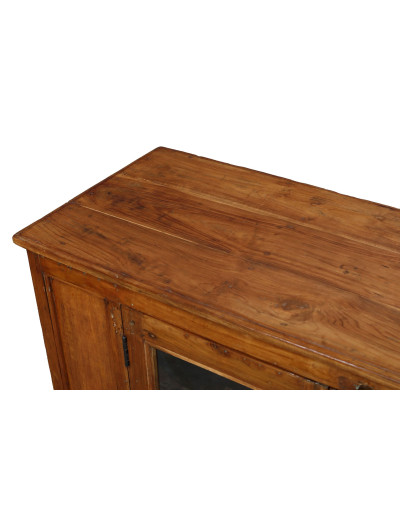 Presklená skriňa z teakového dreva, 127x46x71cm