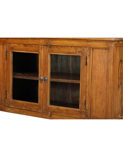 Presklená skriňa z teakového dreva, 127x46x71cm