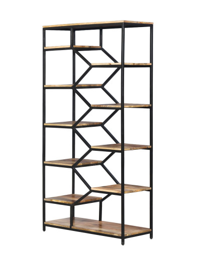 Knižnica s policami z mangového dreva, 100x40x195cm