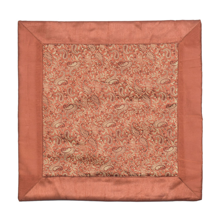 Saténová obliečka na vankúš so zlatou výšivkou, zips, 40x40cm