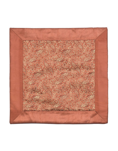 Saténová obliečka na vankúš so zlatou výšivkou, zips, 40x40cm