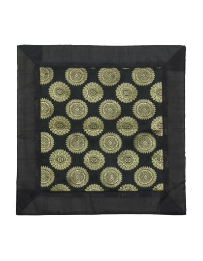 Saténová obliečka na vankúš so zlatou výšivkou, zips, 40x40cm